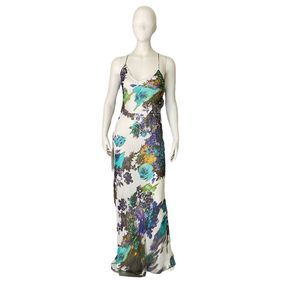 Mason Designer Silk Floral Maxi Dress, Sz 6